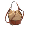 LOEWE Small Raffia and Calfskin Balloon Bucket Bag Secondhand