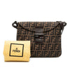 Fendi Zucca Canvas Double Flap Shoulder Bag Secondhand