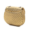 Chanel CC Chevron Metallic Aged Calfskin Bubble Flap Secondhand