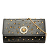 Versace Studded Vitello Calfskin Palazzo Medusa Clutch With Chain Secondhand
