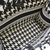 Dior Medium Canvas Houndstooth Embroidered Book Tote Secondhand