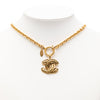 Chanel Gold Plated Quilted CC Pendant Necklace Secondhand