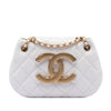 Chanel Small Quilted Lambskin Giant CC Chain Compartment Messenger Bag Secondhand