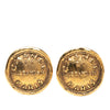 Chanel Gold Plated Rue Cambon Round Clip on Earrings Secondhand