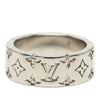 Louis Vuitton Silver Plated Monogram Mosaic Ring L Secondhand