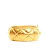 Chanel CC Gold Plated Quilted Wide Cuff Bracelet Secondhand