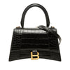 Balenciaga Small Croc Embossed Leather Hourglass Top Handle Bag Secondhand