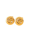 Chanel CC Gold Plated Round Clip On Earrings Secondhand