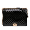 Chanel Large Quilted Patent Boy Flap Secondhand