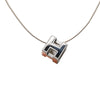 Hermès Palladium Plated Lacquered Cage D H Pendant Necklace Secondhand