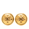 Chanel Gold Plated CC Quilted Round Clip On Earrings Secondhand
