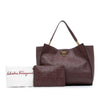 Secondhand Ferragamo Gancini Embossed Trifolio Tote Bag