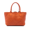 Bottega Veneta Small Lambskin Intreccio Cabat Tote Secondhand