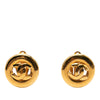 Chanel CC Gold Plated Round Clip on Earrings Secondhand