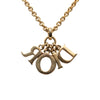 Dior Gold Plated Logo Pendant Necklace Secondhand