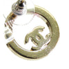 Chanel CC Gold Plated Strass Round Bullet Back Earrings Secondhand