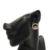 Chanel CC Gold Plated Strass Round Bullet Back Earrings Secondhand