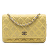 Chanel CC Quilted Metallic Fabric Wallet On Chain Secondhand