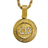 Dior Gold Plated Strass CD Logo Pendant Necklace Secondhand
