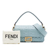 Fendi Zucca Embossed Leather Baguette Satchel Secondhand