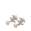 Secondhand Chanel CC Brass Faux Pearl Swing Push Back Earrings