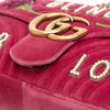 Gucci Large GG Marmont Matelasse Velvet Embroidered Blind For Love Shoulder Bag Secondhand
