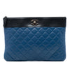 Chanel Medium Bicolor Quilted Sheepskin Mademoiselle O Case Clutch Secondhand