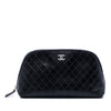 Chanel CC Diamond Embossed Calfskin Cosmetic Pouch Secondhand
