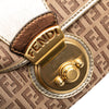 Fendi Zucchino Canvas and Metallic Leather Compilation Shoulder Bag Secondhand