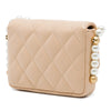 Chanel Quilted Lambskin About Pearls Card Holder On Chain Secondhand