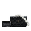 Chanel Quilted Lambskin Maxi Pearls Clutch With Chain Secondhand