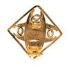 Chanel CC Gold Plated Faux Pearl Diamond Shaped Clip On Earrings Secondhand