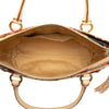 Ferragamo Printed Satin and Leather Fiera Satchel Secondhand