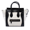 Celine Mini Bicolor Canvas and Leather Luggage Tote Secondhand