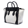 Celine Mini Bicolor Canvas and Leather Luggage Tote Secondhand