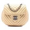 Chanel CC Chevron Metallic Aged Calfskin Bubble Flap Secondhand