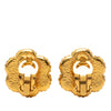 Chanel CC Gold Plated Flower Clip On Earrings Secondhand