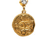 Chanel CC Gold Plated Strass Medallion Pendant Necklace Secondhand