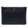 Chanel Medium CC Chevron Caviar O Case Clutch Secondhand