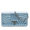 Prada Metallic Soft Calf Impunture Diagramme Wallet on Chain Secondhand