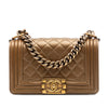 Chanel Small Quilted Metallic Lambskin Boy Flap Secondhand