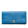 Chanel CC Chevron Lambskin Fold Over Clutch Secondhand