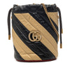 Gucci Mini GG Marmont Matelasse Diagonal Leather Torchon Bucket Bag Secondhand