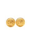 Chanel CC Gold Plated Grapevine Round Clip On Earrings Secondhand