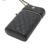 Chanel CC Quilted Caviar Phone Holder With Chain Secondhand