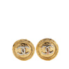 Chanel Gold Plated and Silver Plated CC Round Clip On Earrings Secondhand