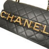 Chanel Medium Quilted Lambskin Logo Enchained Flap Secondhand