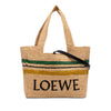 LOEWE Paulas Ibiza Medium Raffia Striped Font Tote Secondhand
