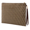 Fendi Large Zucchino Suede Flat Pouch Secondhand