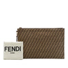 Fendi Large Zucchino Suede Flat Pouch Secondhand